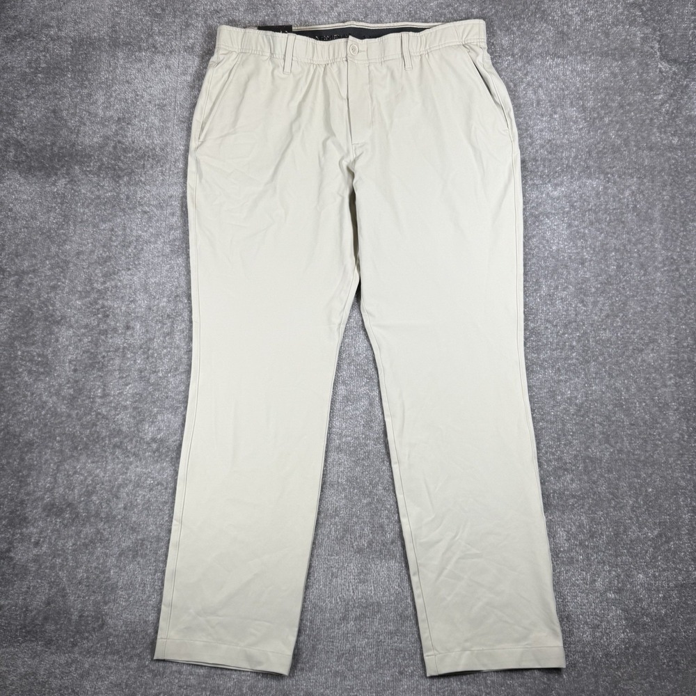 NWT Under Armour Pants Men's 40x32 Beige Straight Leg Performance Golf Stretch